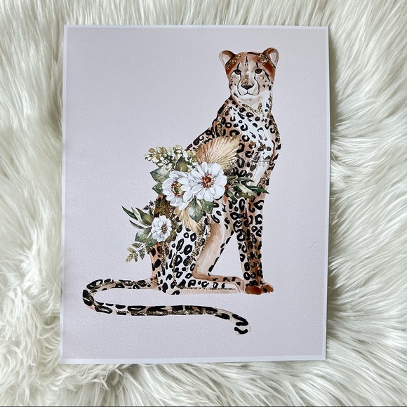 Cheetah Watercolor Illustration Wall Art Print Poster Unframed - Picture 16 of 16